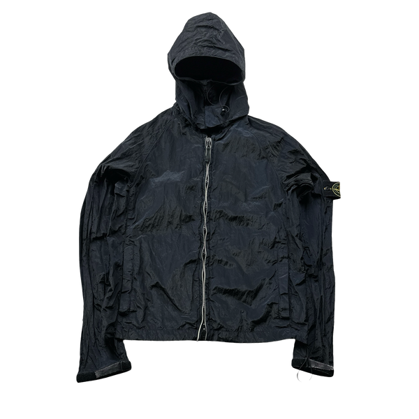 Stone Island 2007 Nylon Metal Navy Hooded Shimmer Jacket - Large