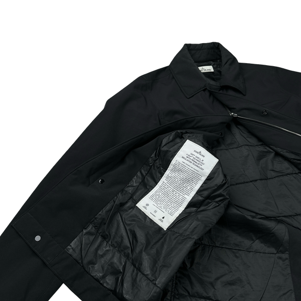 Stone Island 2021 Black Soft Shell R Primaloft Long Jacket - Small