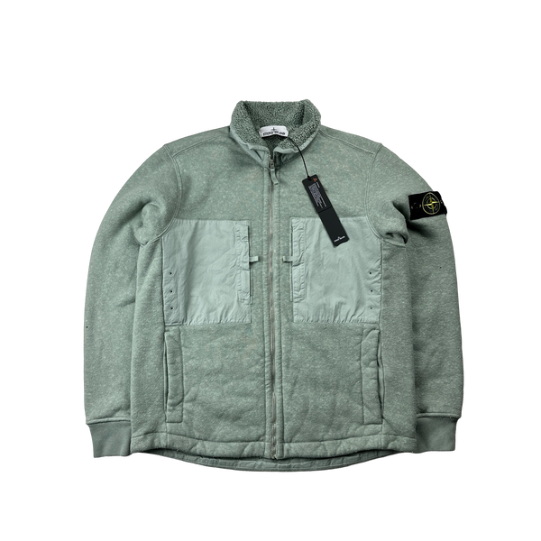 Stone Island 2023 Aqua Teddy Fleece Zipped Jumper- Small