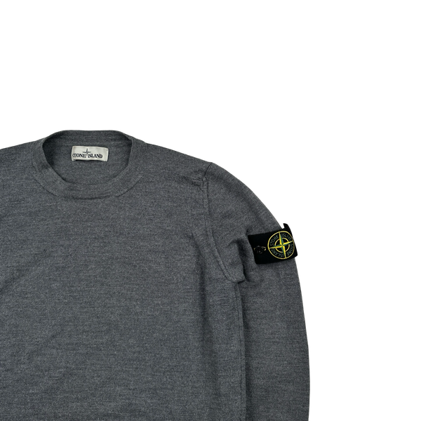 Stone Island 2020 Grey Merino Wool Crewneck Jumper - Small