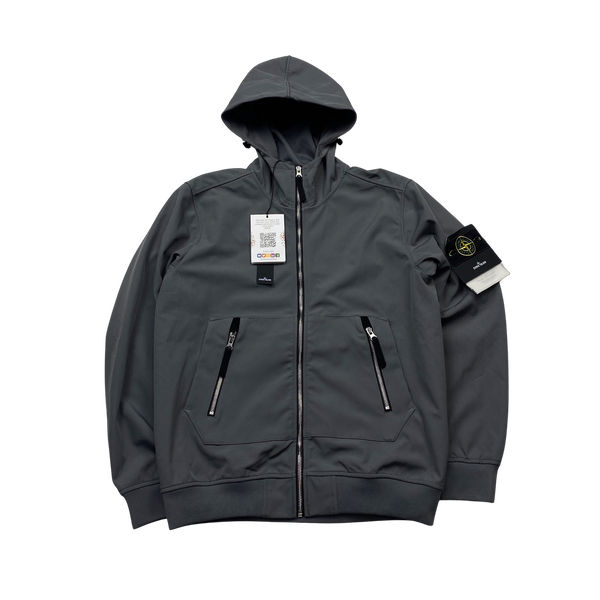 Stone Island 2021 Grey Soft Shell e-Dye Hooded Jacket