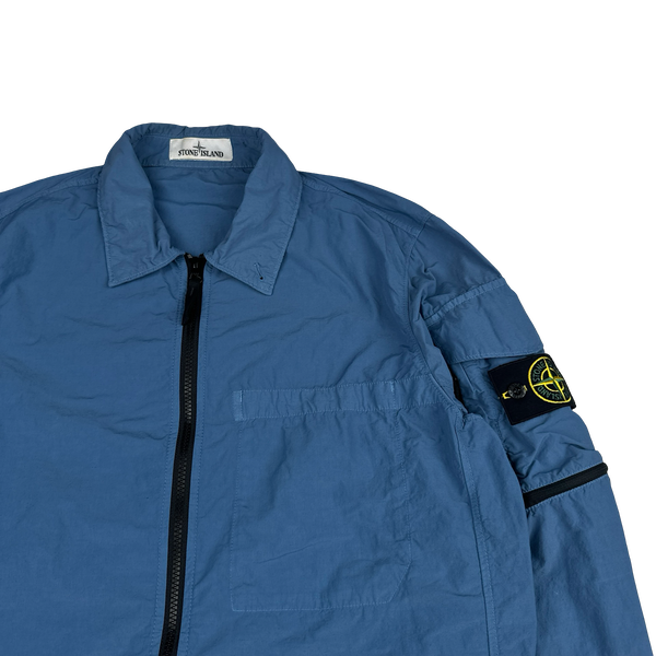 Stone Island 2022 Blue Naslan Light Zipped Overshirt - Medium