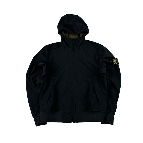 Stone Island 2013 Navy Khaki Lining Soft Shell R Jacket - XL