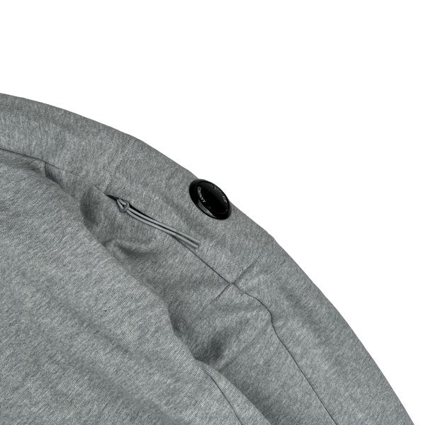 CP Company Grey Cotton Lens Viewer Quarter Zip Pullover - XL