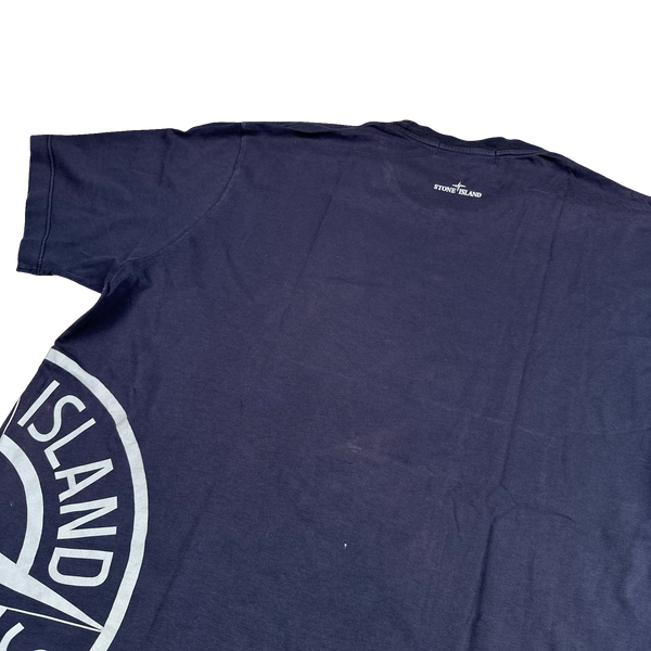 Stone Island 2013 Navy Reflective Compass Cotton T Shirt - XL
