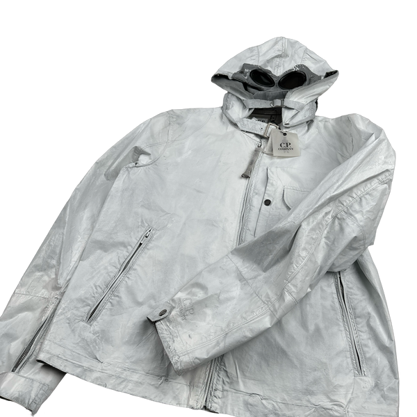 CP Company 2008 RARE White Hand Painted Mille Miglia Goggle Jacket - Large