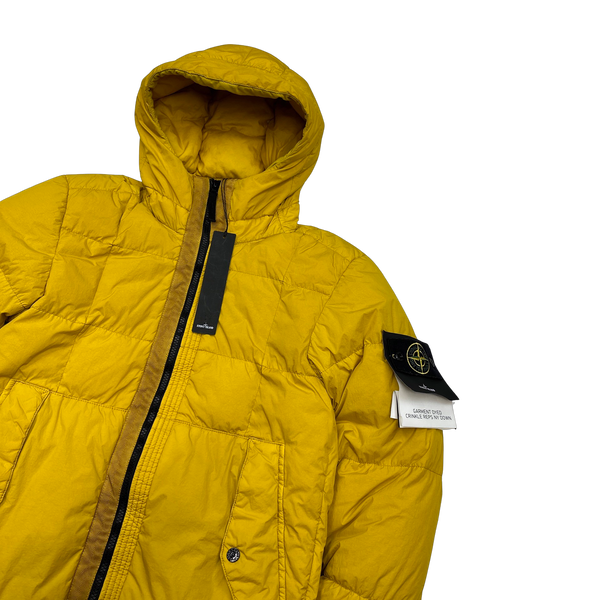 Stone Island 2018 Yellow Down Filled Crinkle Puffer Jacket - Small