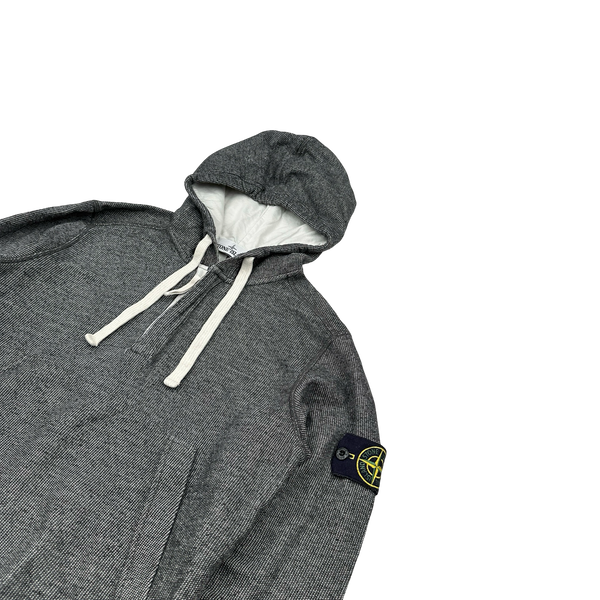Stone Island 2015 Grey Cotton Marl Zipped Hoodie - Small