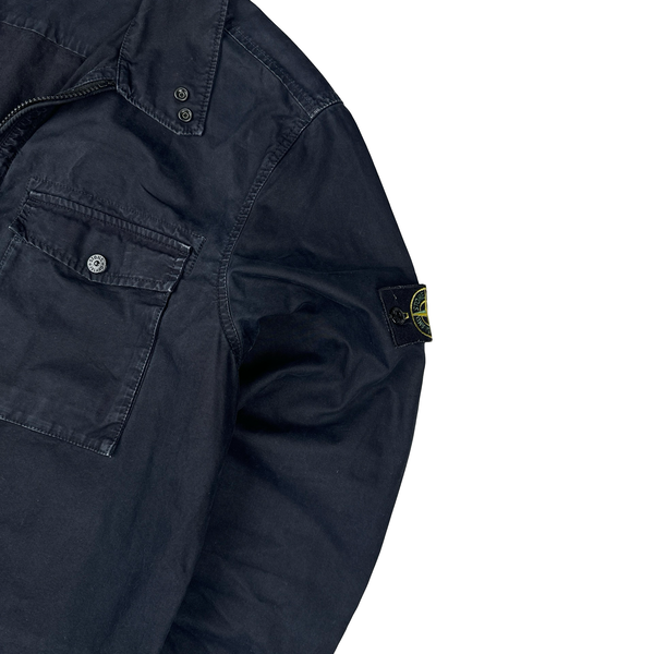 Stone Island 2015 Navy Thick Cotton Overshirt - XXL