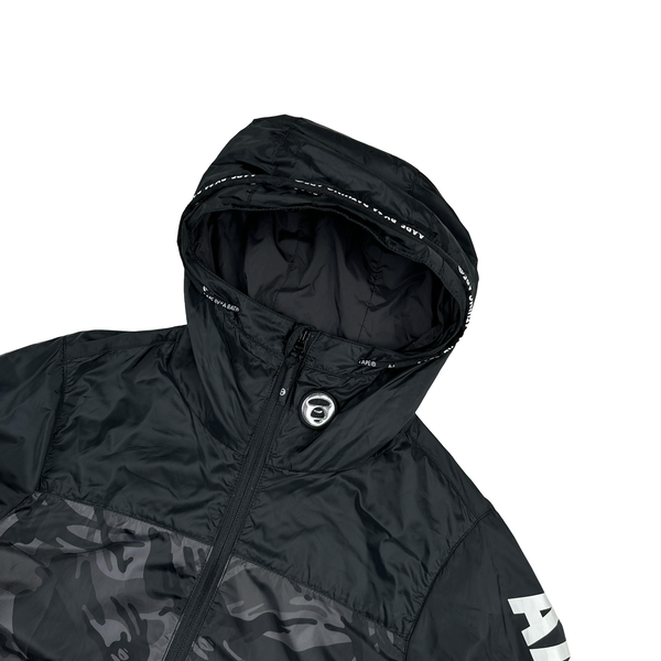 BAPE Camo Lightweight Arm Spellout Hooded Track Jacket - Small