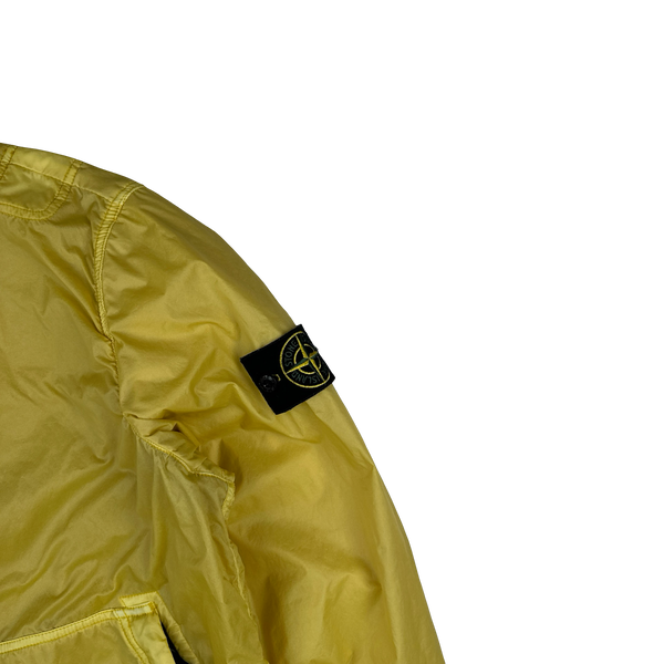 Stone Island 2018 Yellow Lamy Flock Hooded Jacket - Large