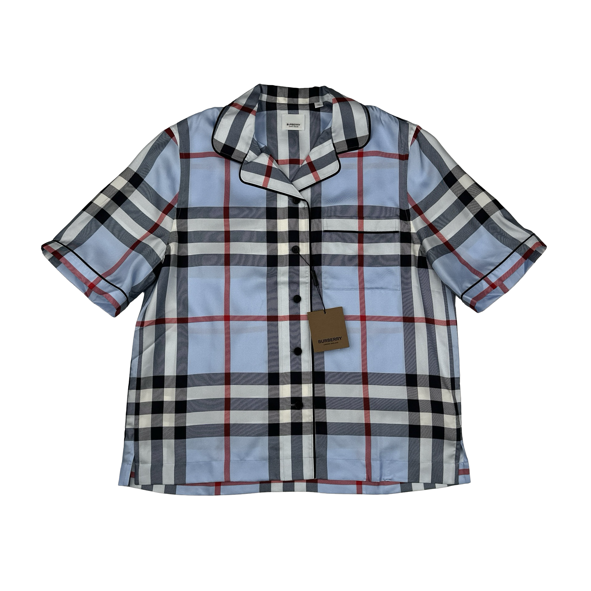 BURBERRYストーンノバチェックパイピングジップアップコットン 