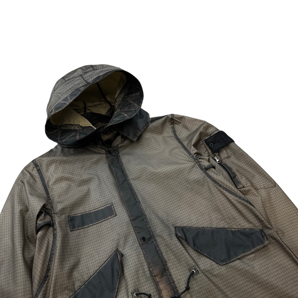 Stone Island 2014 Brown Shadow Project DPM Grid-R Inverse Long Jacket - Large