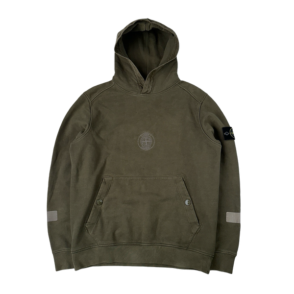Stone Island Supreme 2017 Khaki Reflective Hoodie - Large