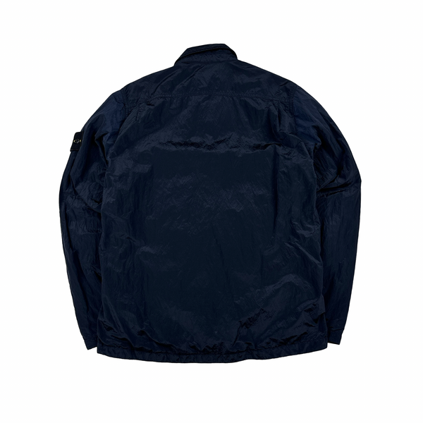 Stone Island 2017 Navy Nylon Metal Shimmer Overshirt - Medium