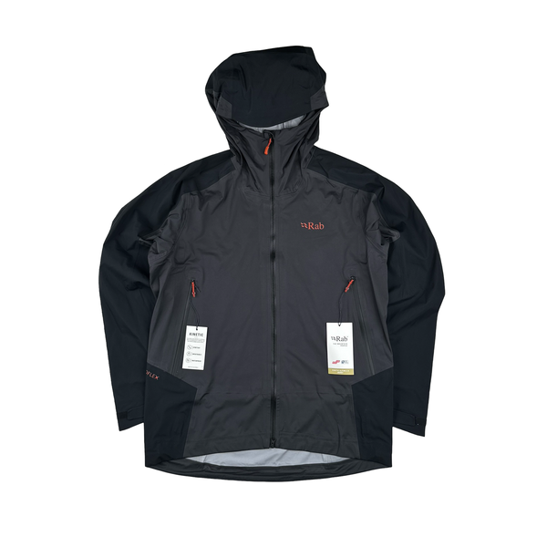 RAB Dark Grey Colour Block Profle Zipped Lightweight Kinetic Jacket - Large