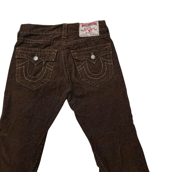 True Religion Joey Brown Corduroy Bootcut Fit Jeans - 30"