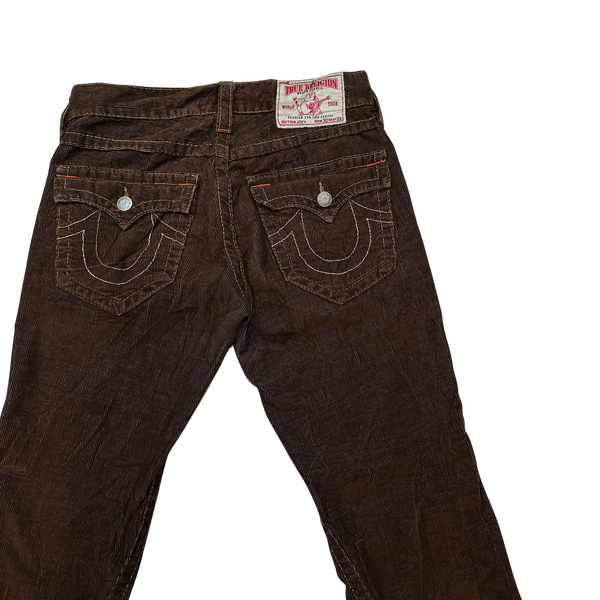 True Religion Joey Brown Corduroy Bootcut Fit Jeans - 30"