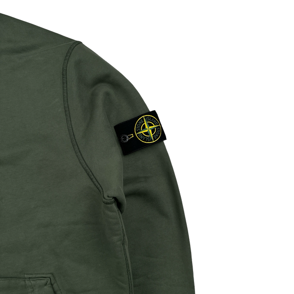 Stone Island 2024 Green Zipped Hoodie - Large
