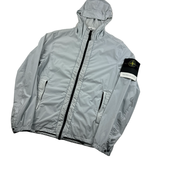 Stone Island 2020 Light Blue Skin Touch Nylon Hooded Jacket - Small