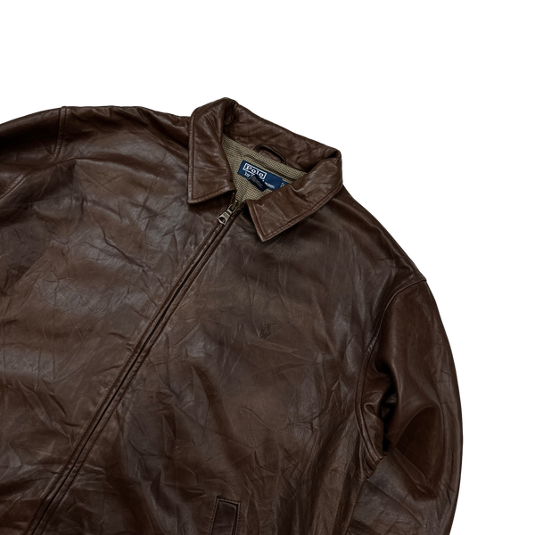 Ralph Lauren Brown Heavyweight Leather Jacket - Large