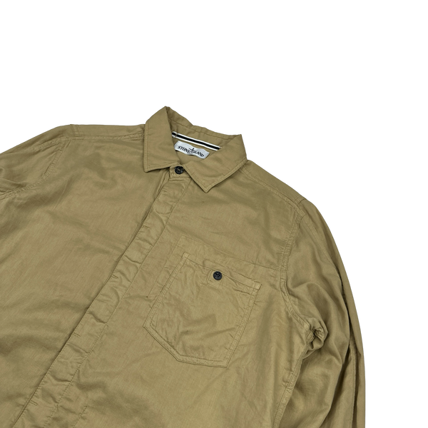 Stone Island 2012 Yellow Linen Lightweight Shirt - Large