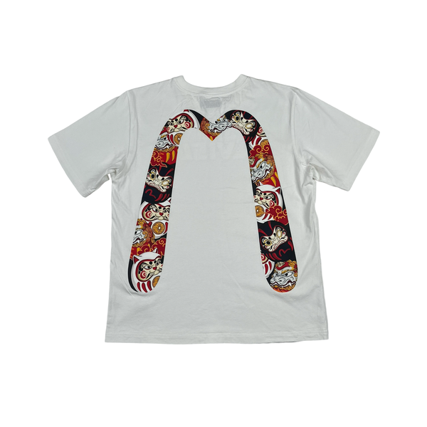 Evisu Graphic White Spellout T Shirt - Large