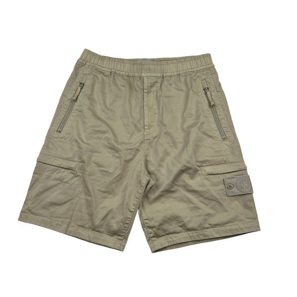 Stone Island 2021 Tan Ghost Comfort Fit Shorts - 32"