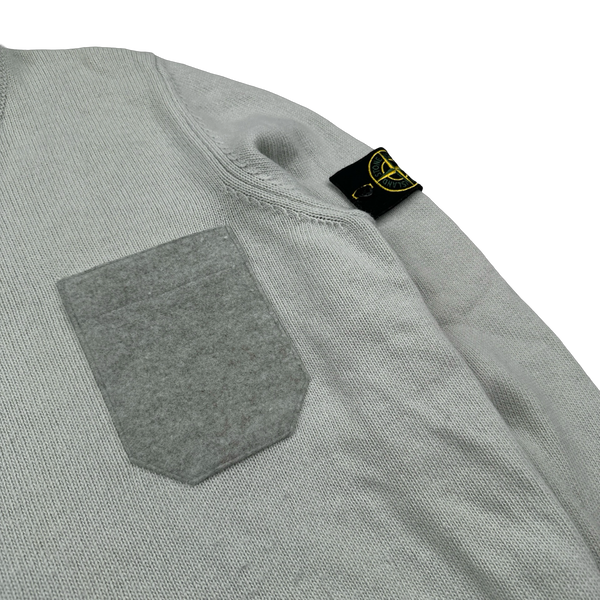 Stone Island 2017 Pale Blue Wool Crewneck - Large
