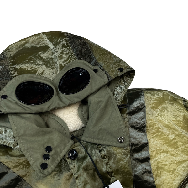 CP Company Green Kan D Shearling Lined Goggle Jacket - Large