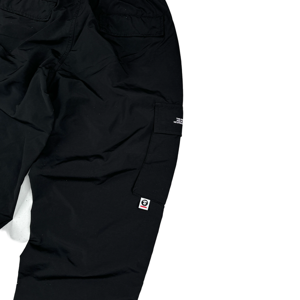 AAPE By A Bathing Ape Nylon Spellout Track Bottom Joggers - Small