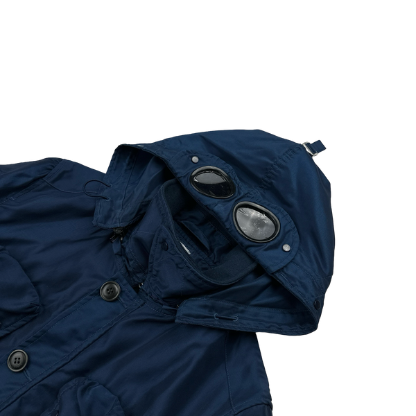 CP Company Blue Nysack Shimmer Multipocket Goggle Jacket - Small