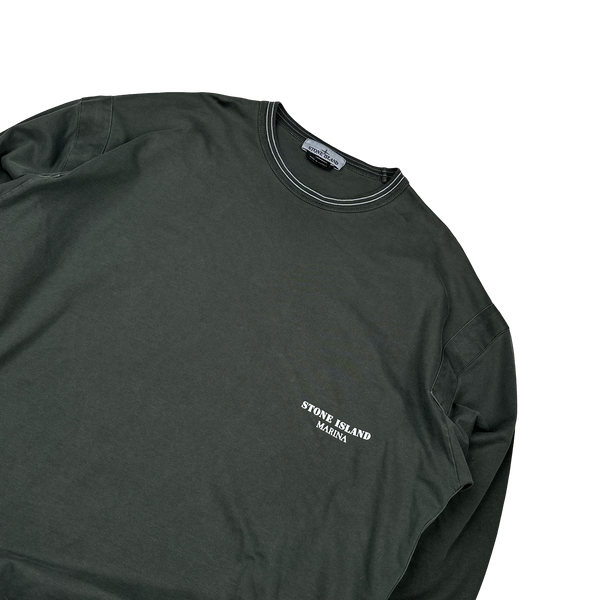 Stone Island 2024 Marina Overdyed Spellout Cotton Crewneck Jumper - XL