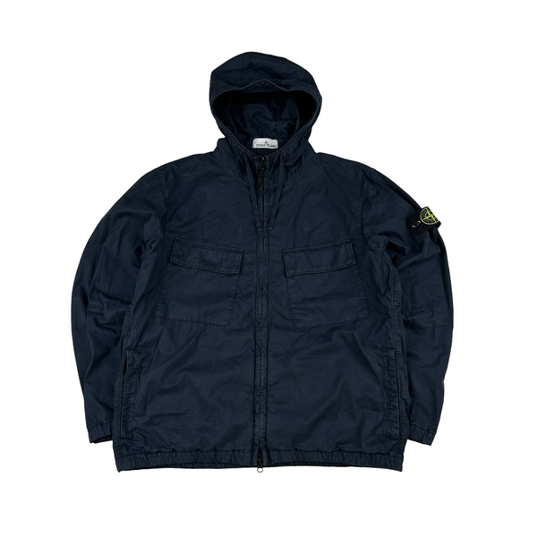 STONE  ネイビー ジャケット Stone Island 2024 Navy Supima Cotton Twill Stretch TC Jacket - XL