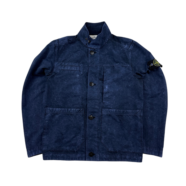 Stone Island Blue David TC Dust Colour Treatment Jacket - Medium