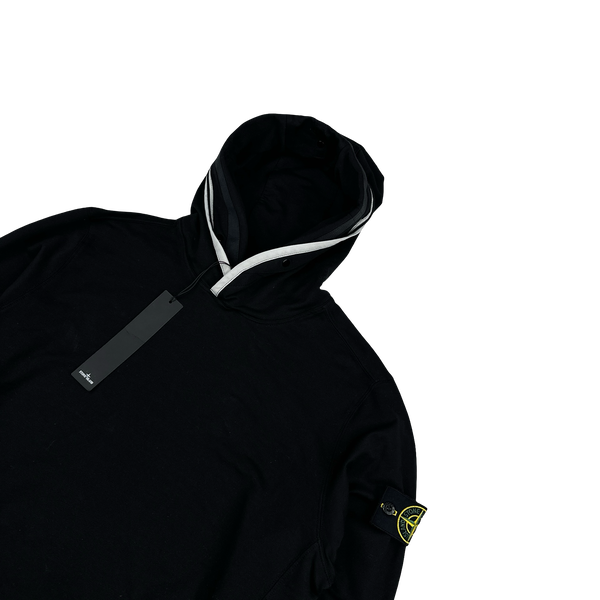 Stone Island 2022 Black Pullover Thick Cotton Hoodie - Medium