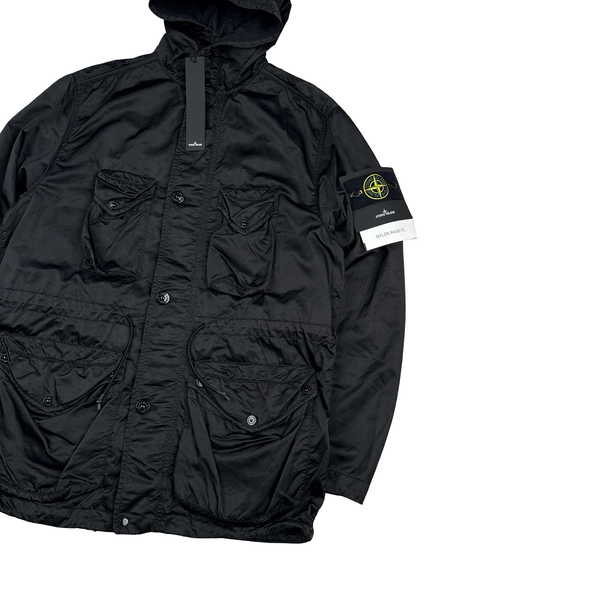 Stone Island 2021 Black Nylon Raso TC Multi Pocket Jacket - Medium