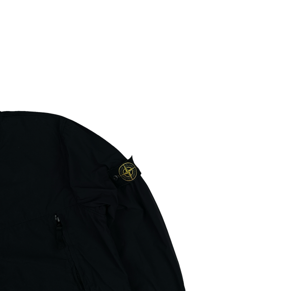 Stone Island 2021 Black Skin Touch Nylon Hooded Jacket - Medium