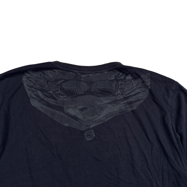 CP Company Navy Cotton Graphic Goggle Hood T Shirt - XL