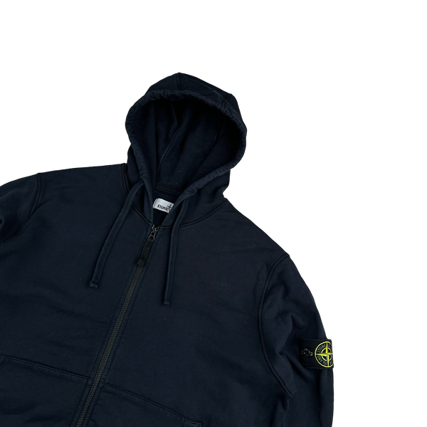 Stone Island 2020 Navy Cotton Zipped Hoodie - XXL