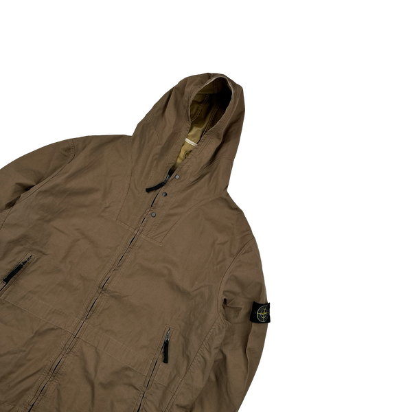 Stone Island 2000 Brown Resin Speciali Vintage Jacket - XL