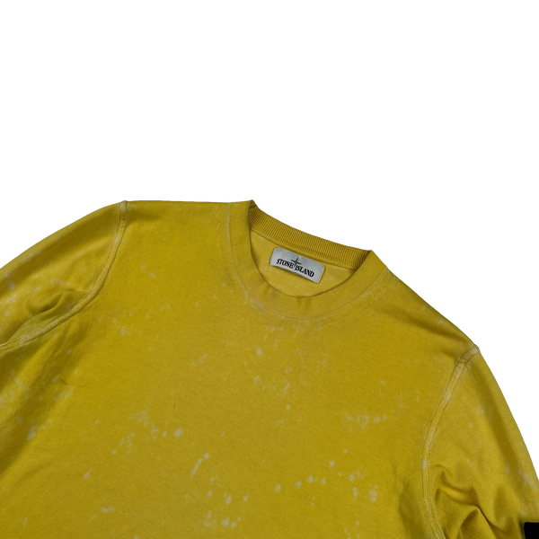 Stone Island 2022 Yellow Tie Dye OVD Camo Soft Knit - Medium