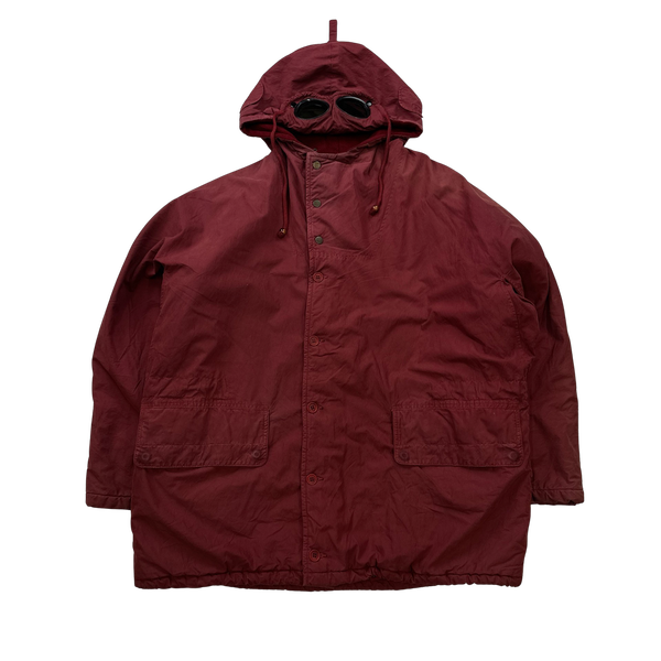 CP Company Red Fleece Lined Ideas From Massimo Osti Green Lens Goggle Jacket - 3XL