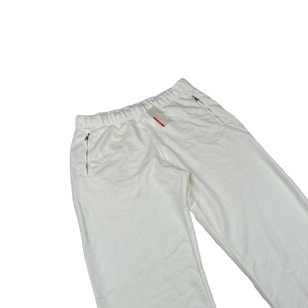 Prada Deadstock White Red Tab Cotton Joggers - 34"
