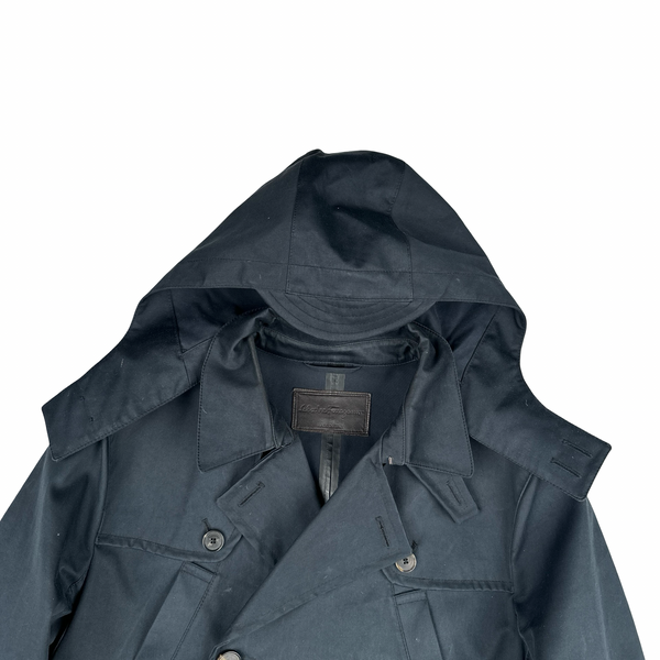 Salvatore Ferragamo Navy Trench Coat Jacket - Large