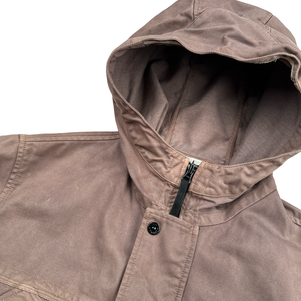Stone Island 2012 Mauve Thick Cotton Blend Multi Pocket Overshirt Jacket - Large