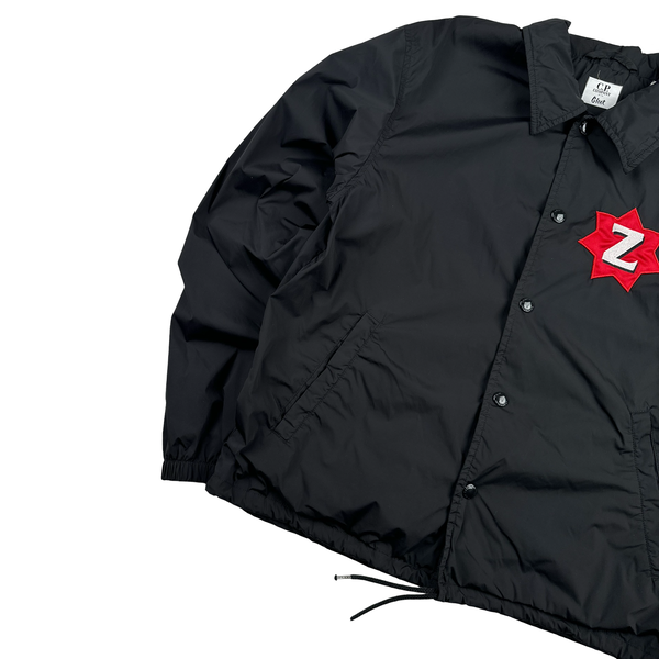 CP Company X GFoot Black Buttoned Lightweight Graphic Lining Z Spellout Lens Viewer Jacket - XL