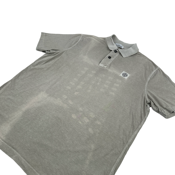 Stone Island 2015 Grey Garment Dyed Polo Shirt - 3XL