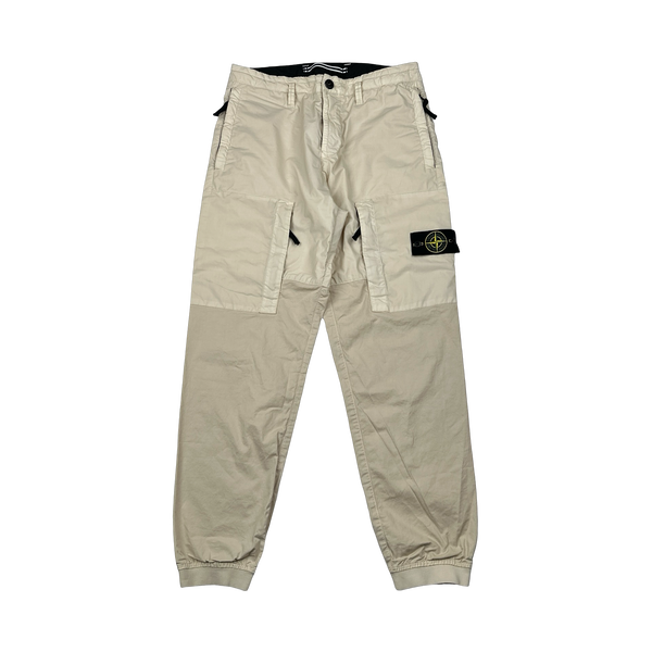 Stone Island 2020 Mussola Panel Beige Cargo Trousers - 30"