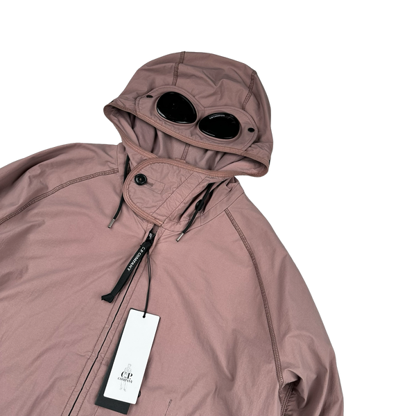 CP Company GD Shell Pink Hooded Lined Soft Shell Goggle Jacket - XL